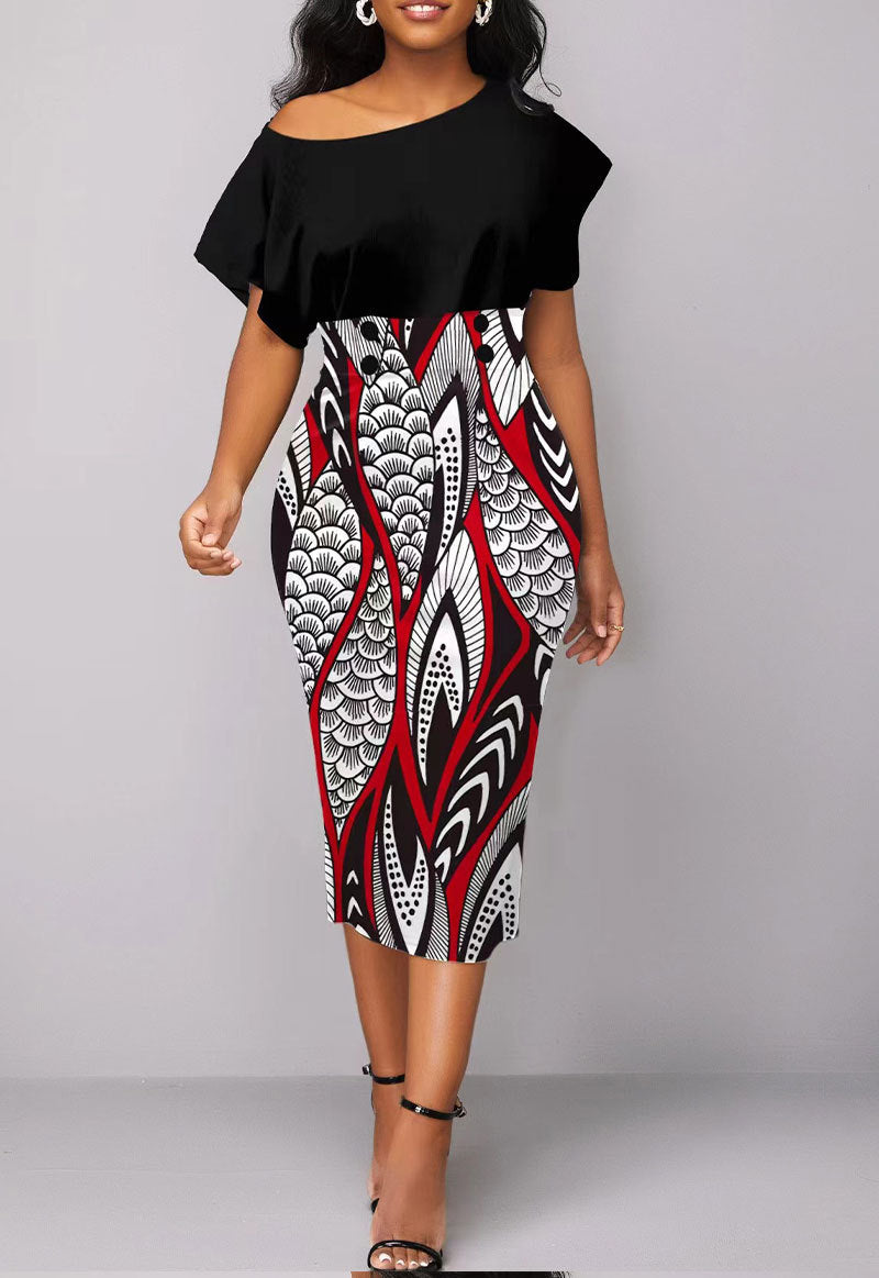 Women Casual Spring Round Neck Dress 3