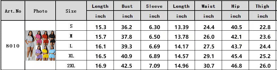 Women sports Casual Solid Crop Top and Shorts two-piece set 21