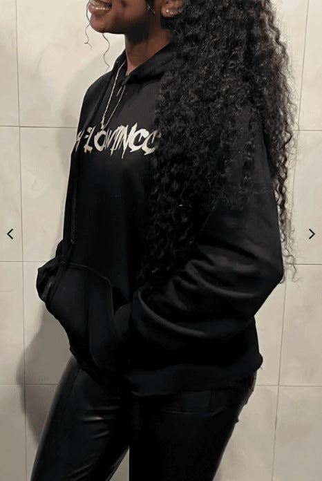 Casual Hooded Women's  Female Letter Print Pocket Hoodies