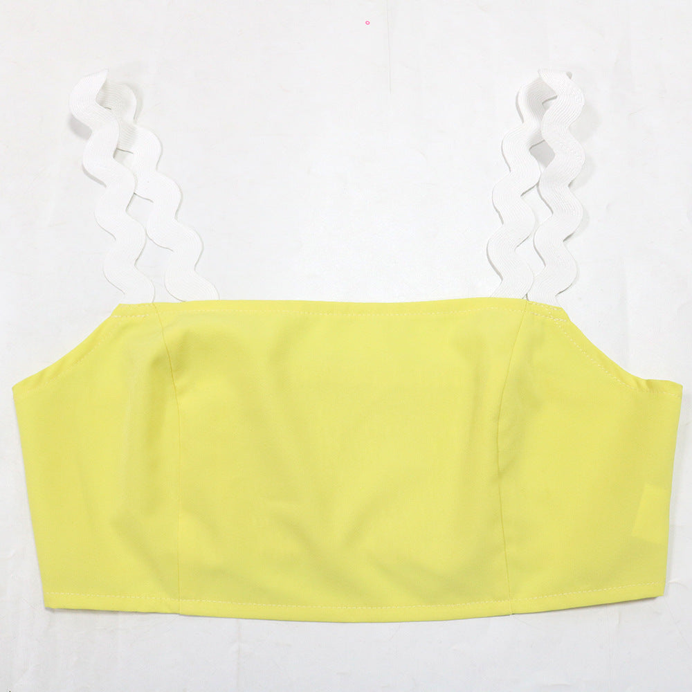 Women Sexy Suspender Crop Top and Skirt Two-piece Set 7