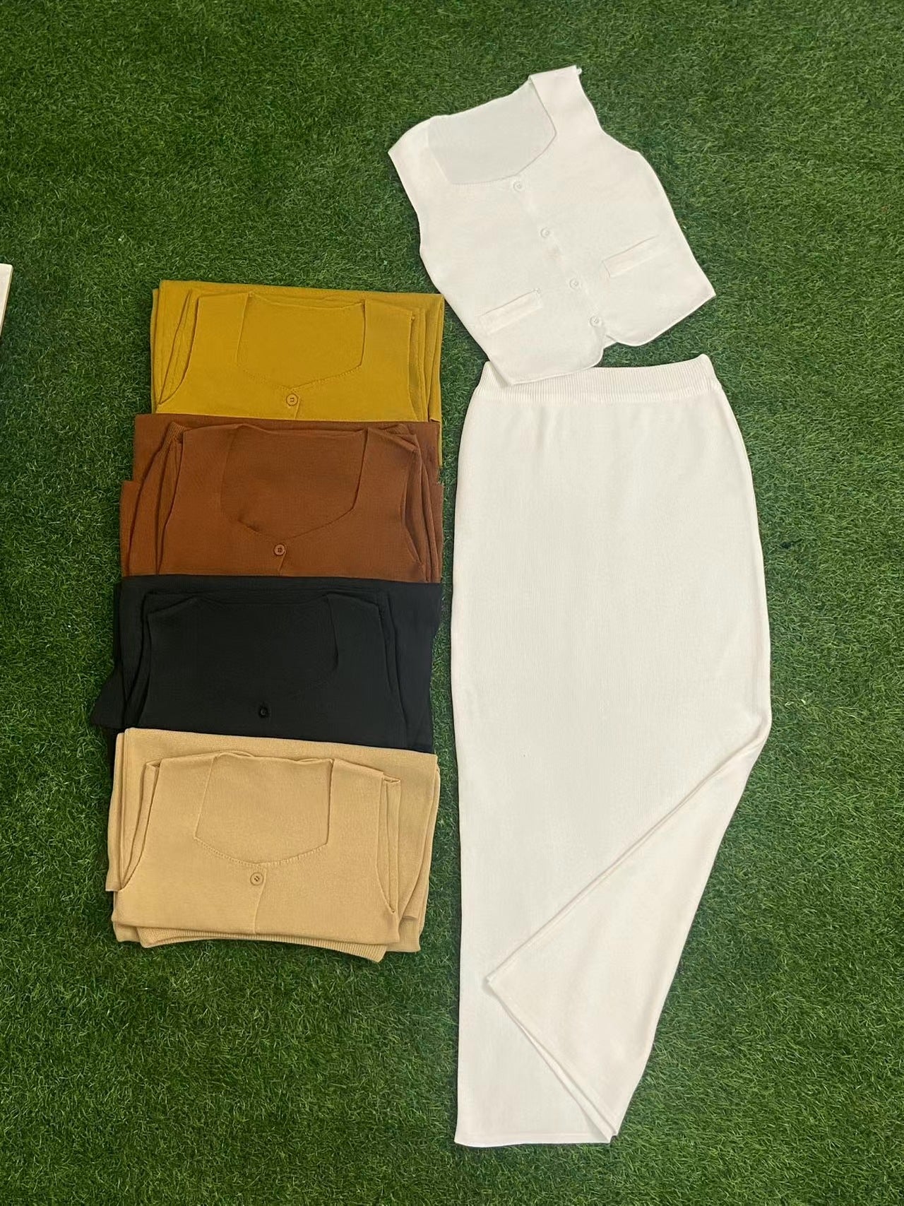 Women knitting Top and Skrit two-piece set 11