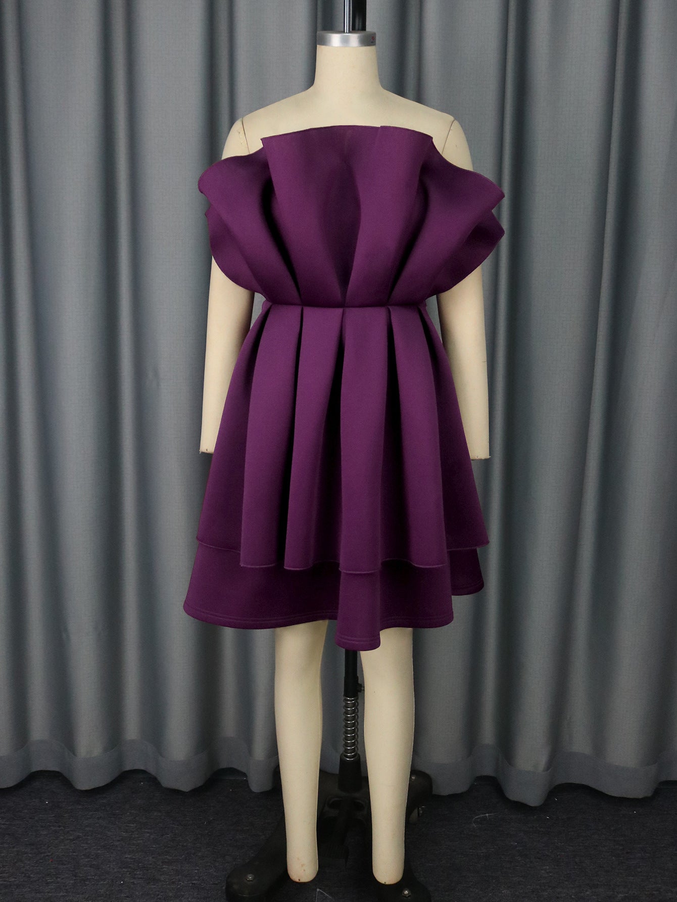 Women sexy Strapless ruffle Formal Party dresses 7