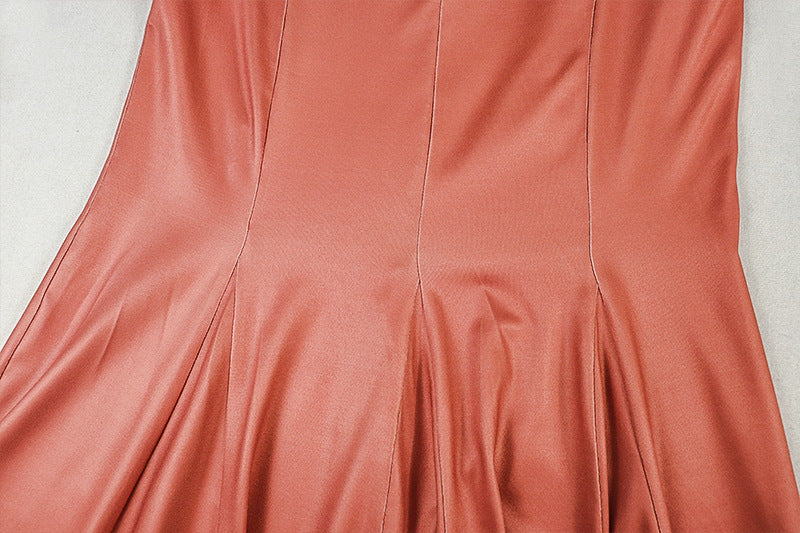 Women Patchwork Pleated V-Neck Sleeveless Dress 13