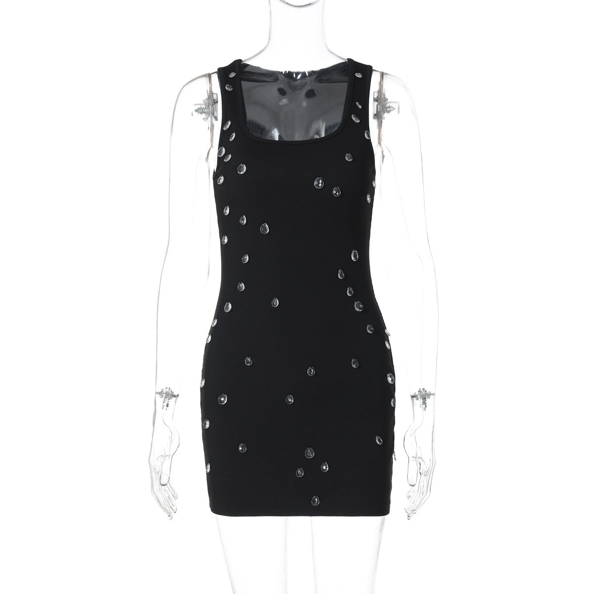 Women's summer fashion Style slim Slim Fit Beaded Sleeveless Bodycon Dress 10