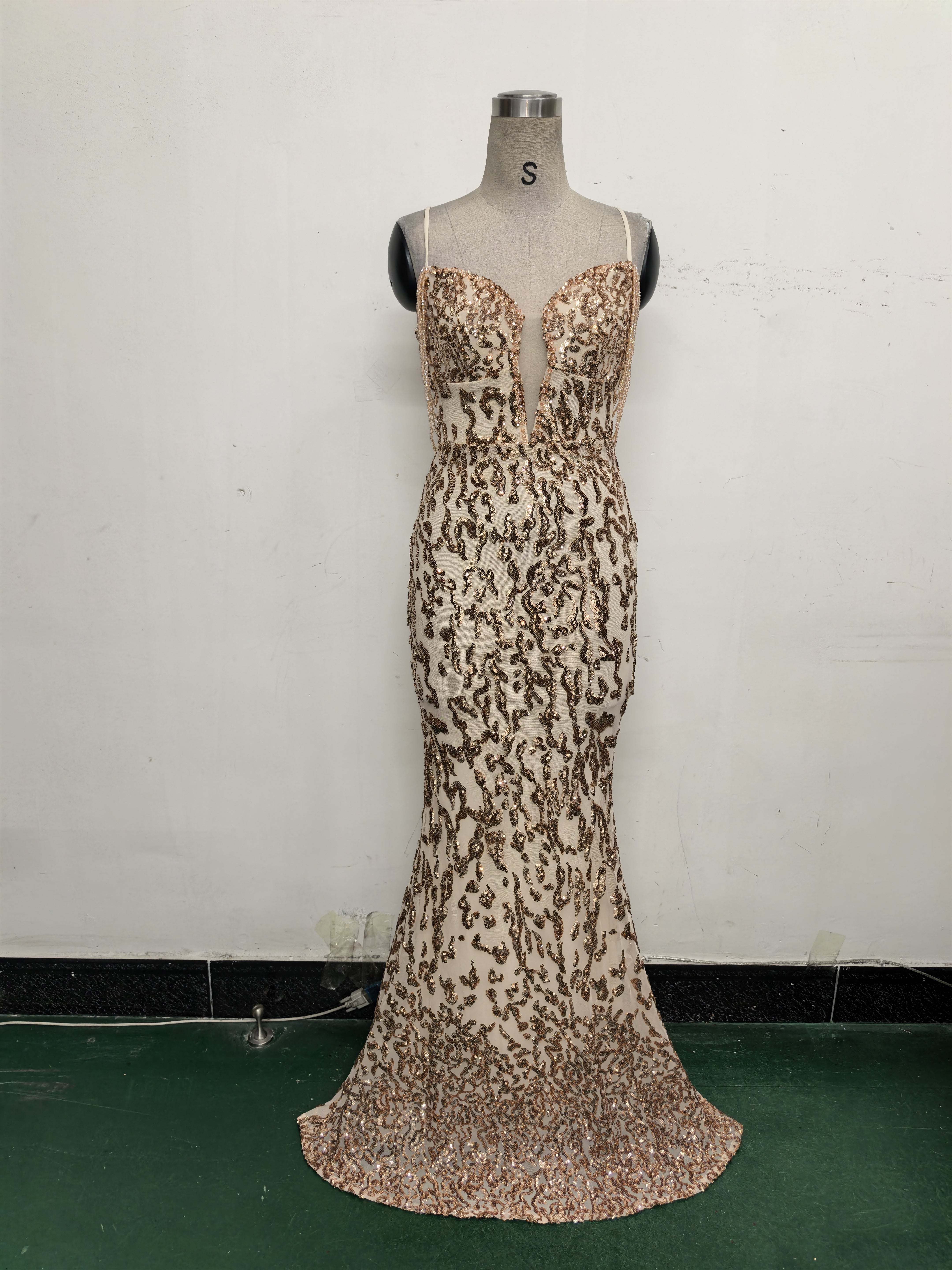 Women crystal diamond sequin embroidery Formal Party evening dress 34