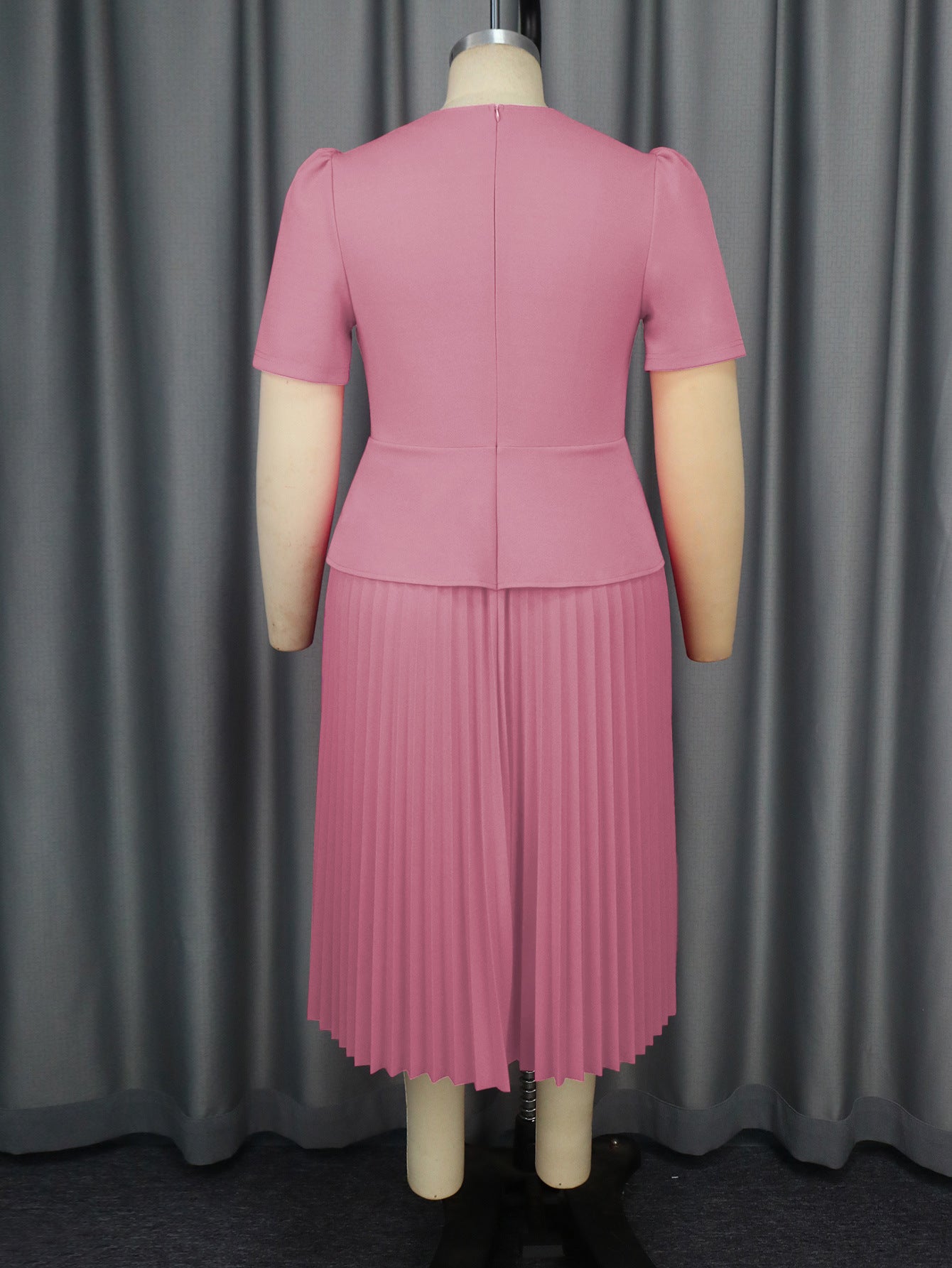 Women Turndown Collar Elegant party pleated dress 12