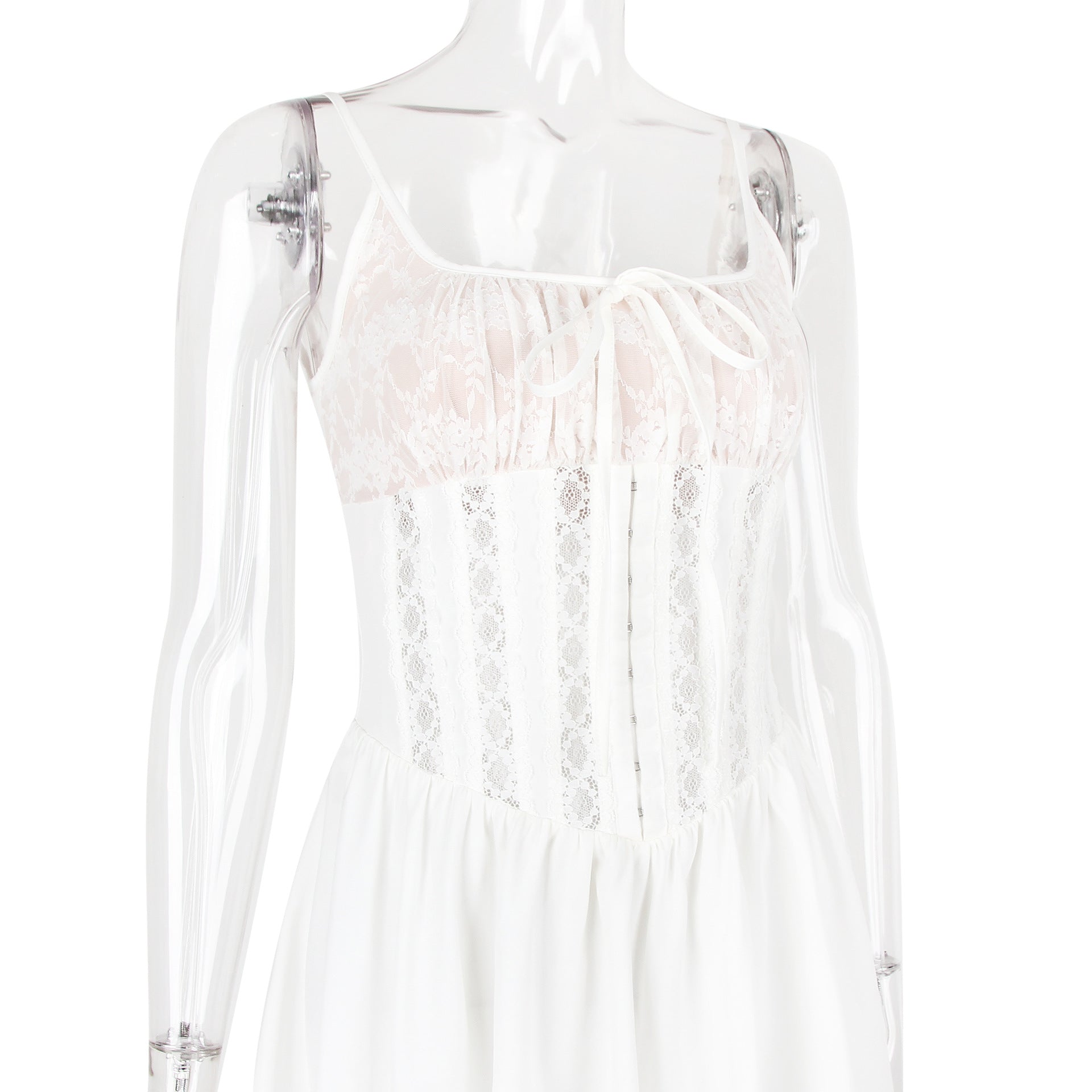 Women Sexy Lace Backless Sexy White Suspender Skirt Tutu Skirt 11