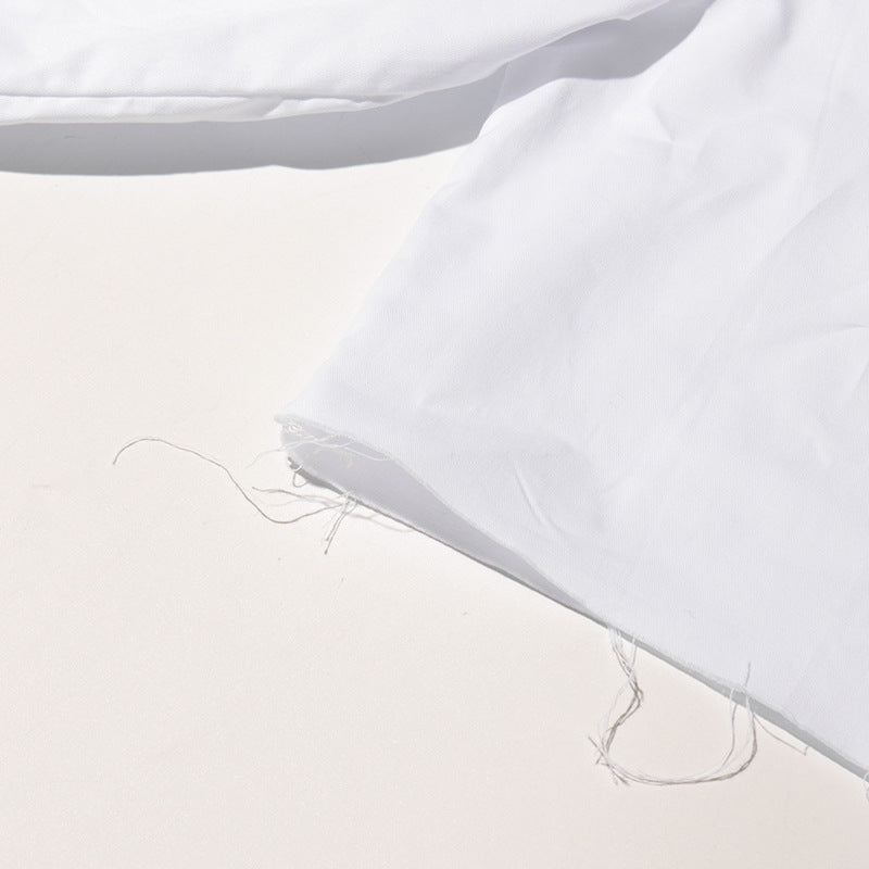 Fashionable Casual Top Spring Turndown Collar Long Sleeve Short Solid Shirt 12