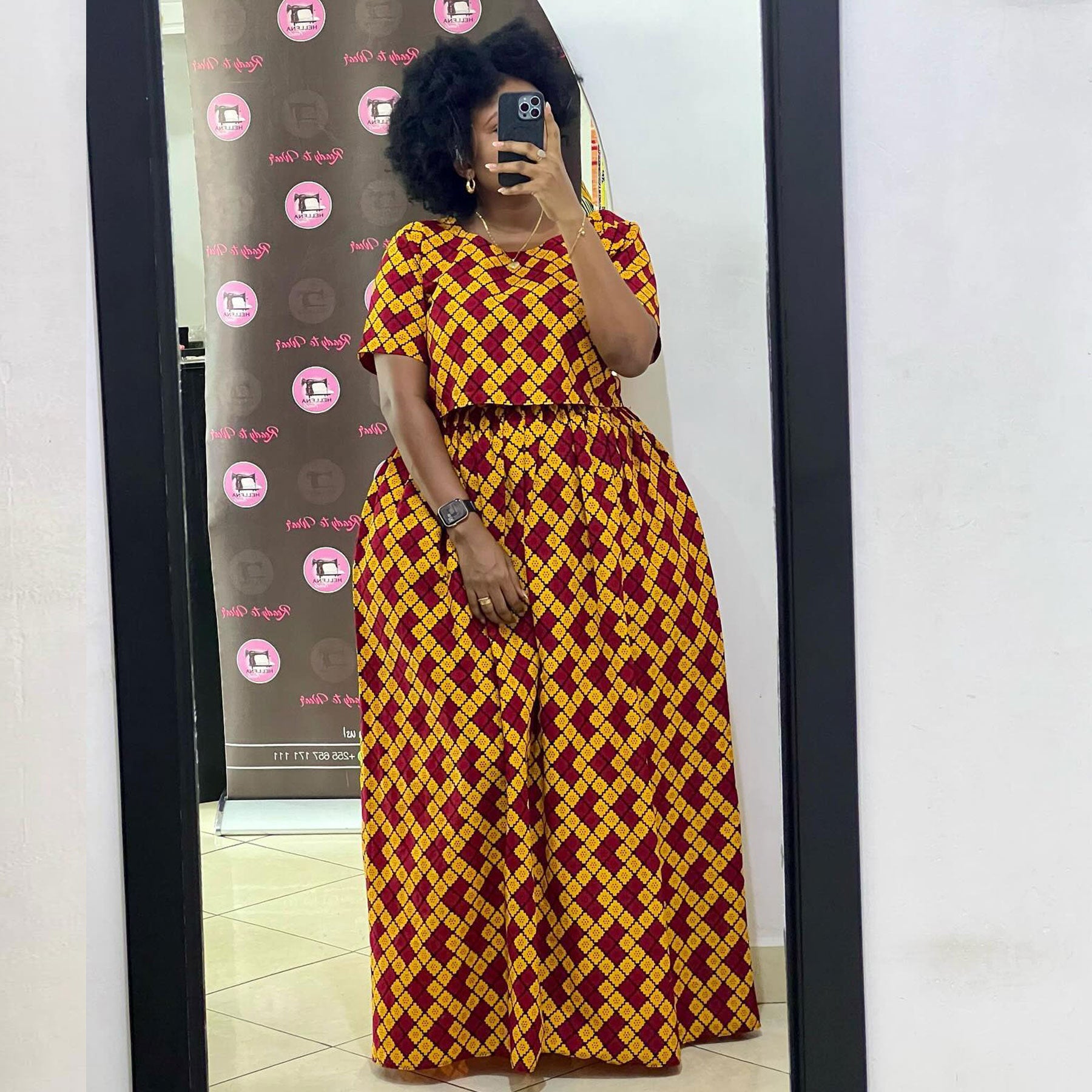 Women Sexy Printed Top and Loose Wide Leg Pants Two-piece Set