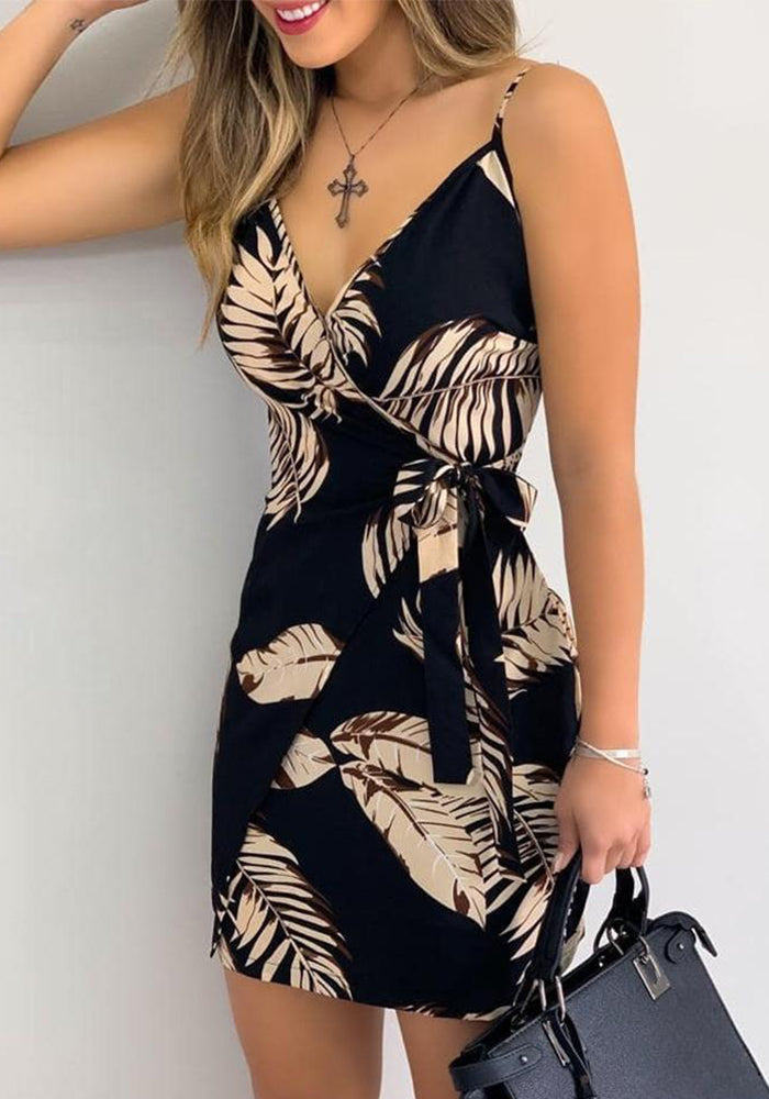 Women printed sleeveless Mini Dress
