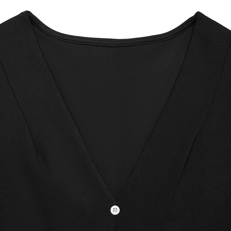 Chic Ruffle Contrast Patchwork Long-Sleeve Autumn Dress 9