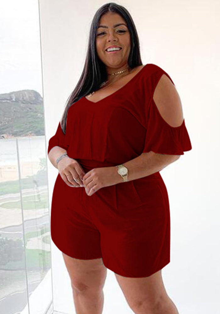 Spring Plus Size Women's Casual Loose Jumpsuit Solid Color Home Wear