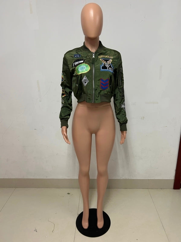 Embroidered Casual Bomber Jacket 8