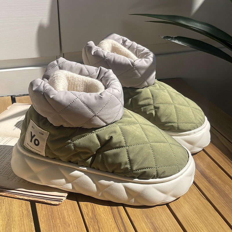 Thick-soled waterproof down snow boots