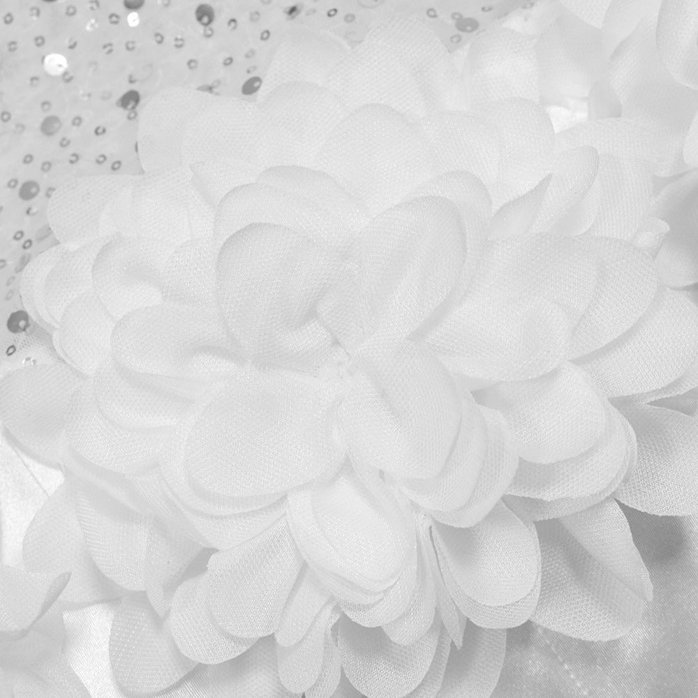 strapless solid color satin Patchwork mesh fashion club dress 12