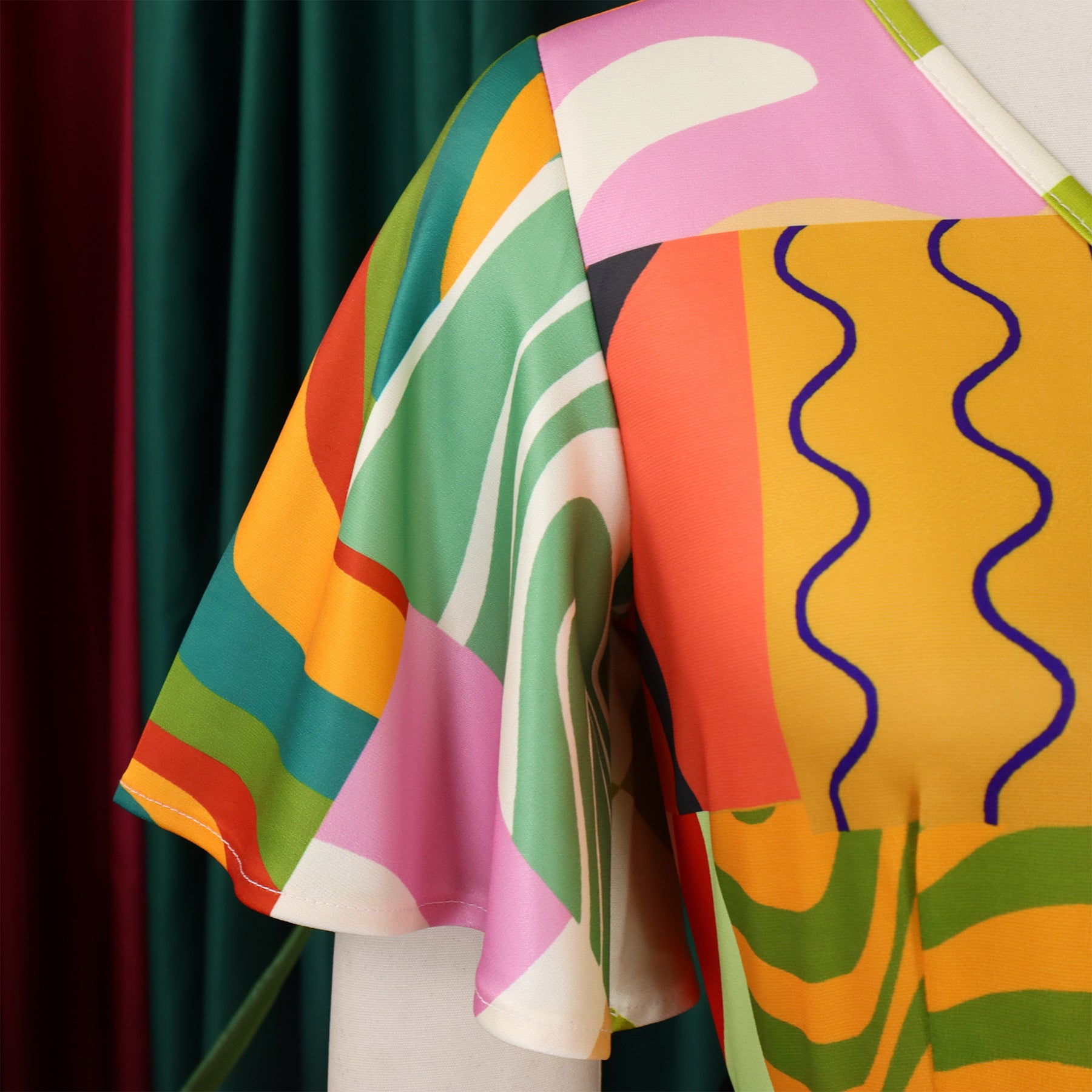 Summer Fashion Chic Women's Belt Print African Plus Size Midi Dress 16