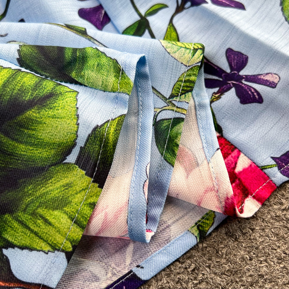 Retro Straps Fashionable Printed Slim Waist A-Line Dress Beach Holidays Long Dress 20