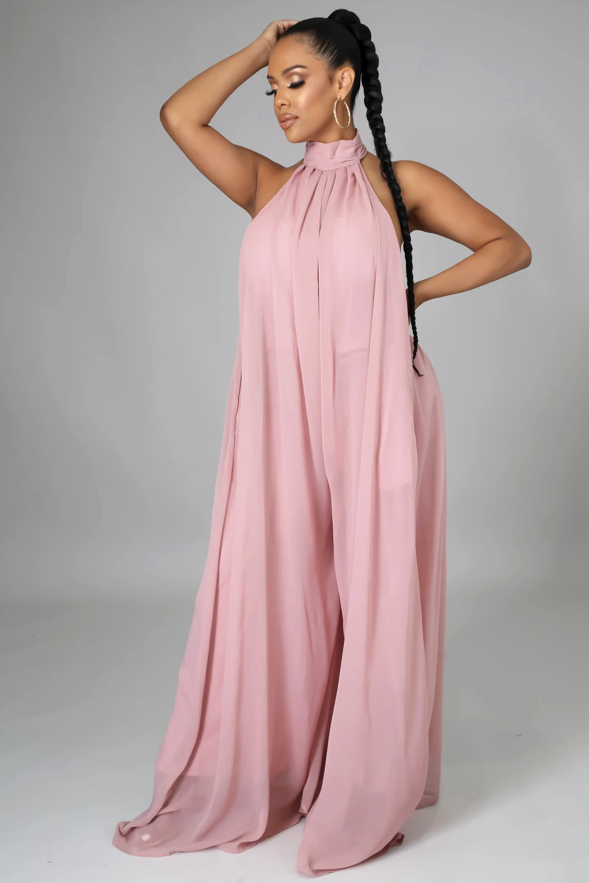 Casual Chiffon Loose Low Back Women'S Jumpsuit 7