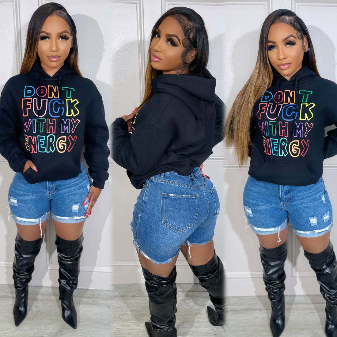 Autumn Winter Women Long Sleeve Hooded Loose Casual Printed Hoodies