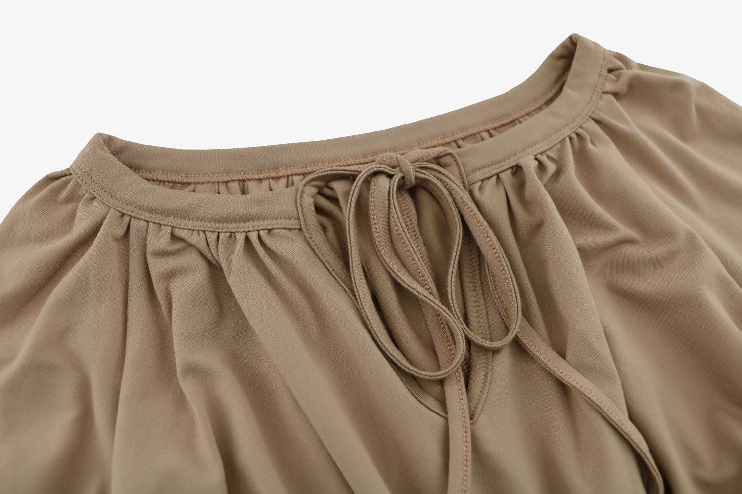 Women Sexy Lace-up Pleated Long Sleeve Dress 25