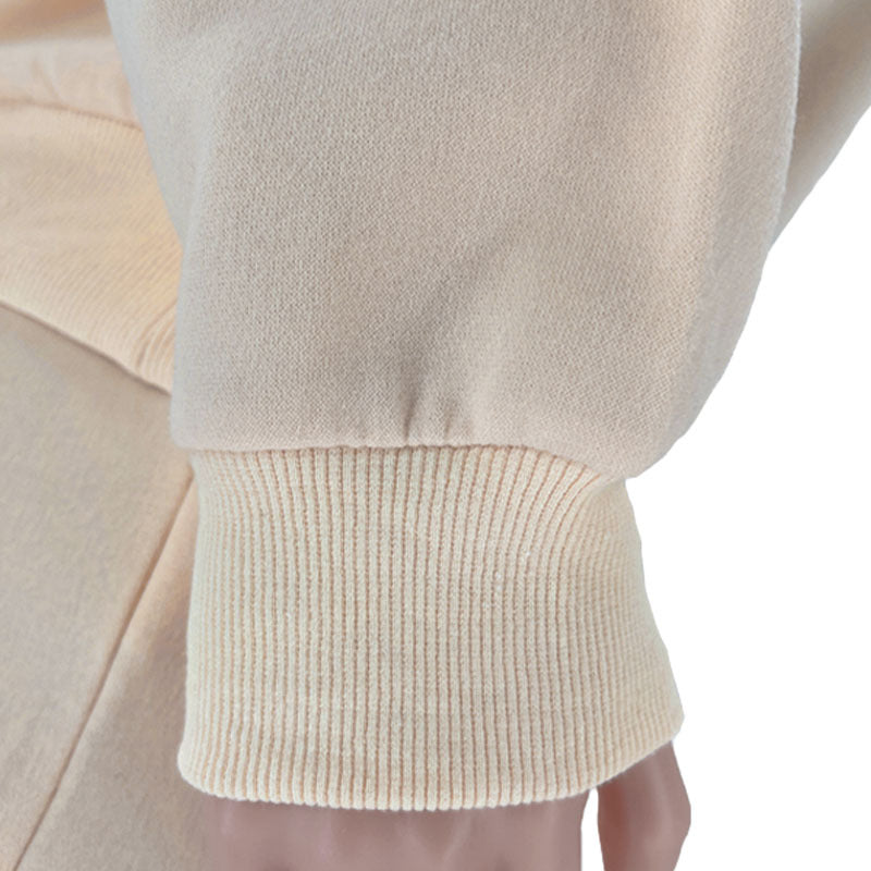 Fall Winter Solid Color Round Neck Pullover Long Sleeve Hoodies Women's Fashion Casual Shorts Two Piece Set 28