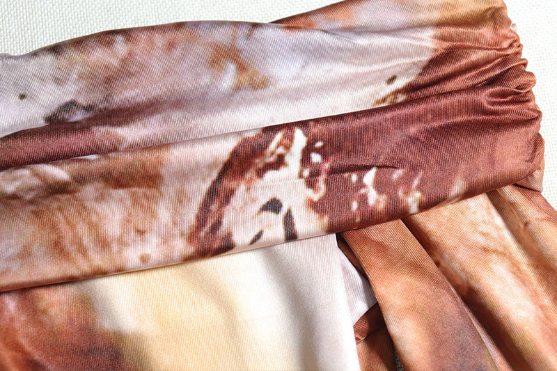 Women's Retro Fashion Print Sexy Off Shoulder Long Sleeve Trendy Dress 15