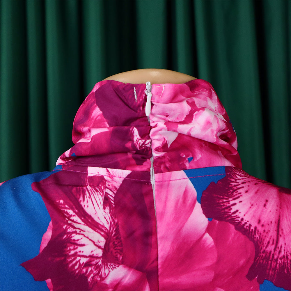 Plus Size Casual Women Printed Long Sleeve Shirt And Wide Leg Pants Two Piece 13