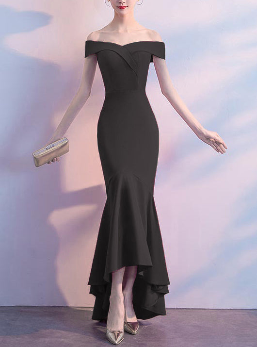 Women Elegant Maxi Off Shoulder Mermaid Evening Dress 4