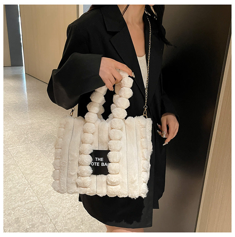 Women winter letter chain shoulder messenger bag tote bag 23