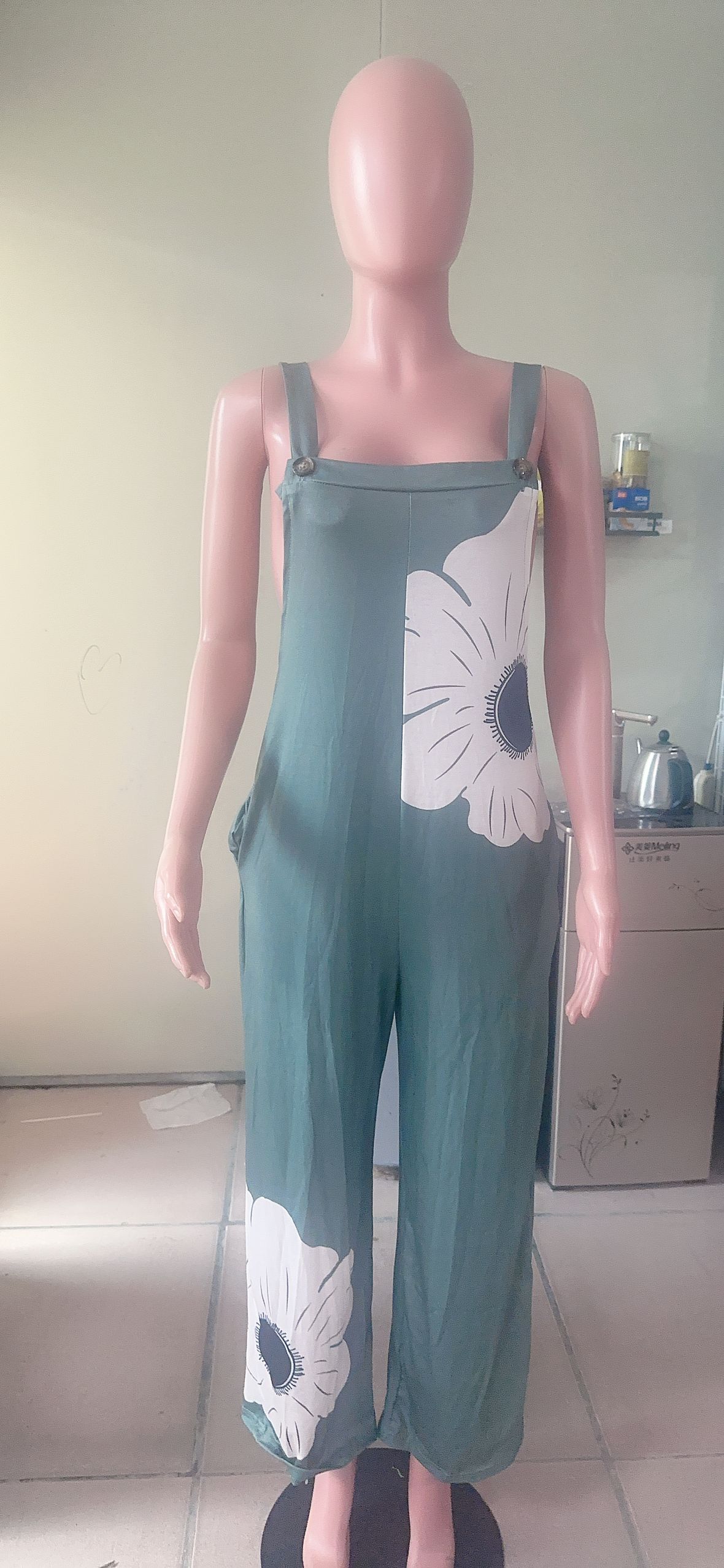 Women Summer Print Retro Sleeveless Jumpsuit 19