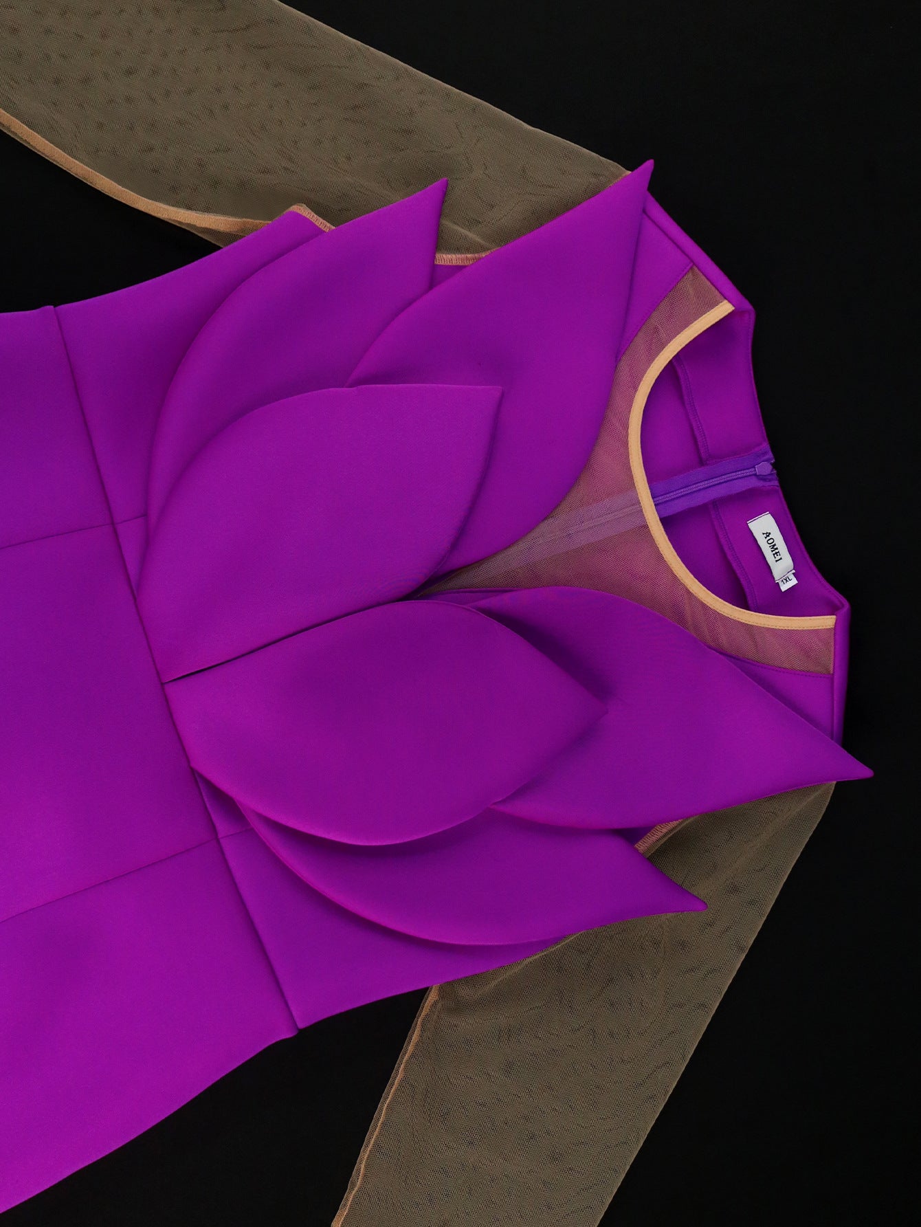 Plus Size fashion see through long sleeve Formal Party Bodycon Dress 6