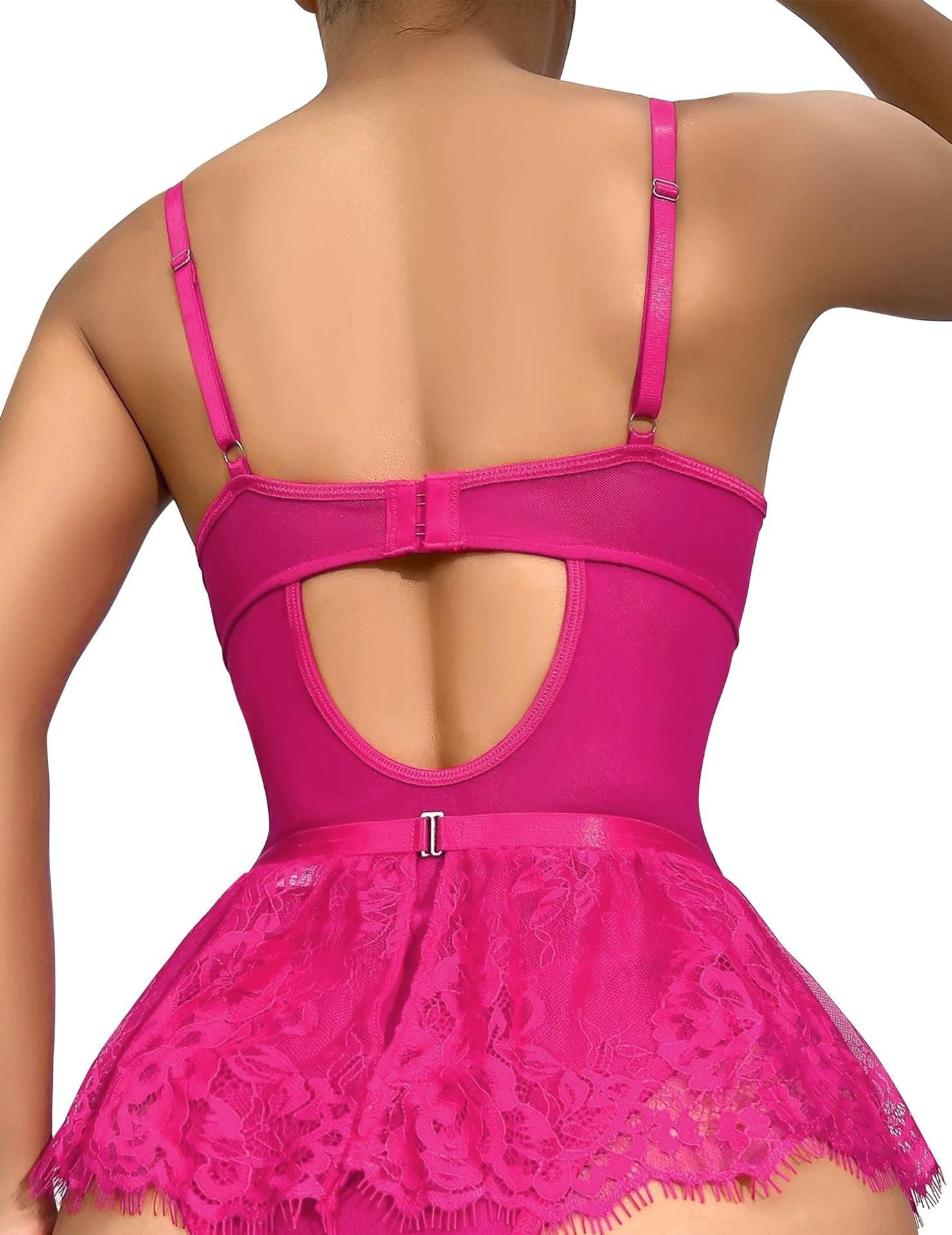 Sexy Lingerie Rhinestone Seductive Bodysuit Set 12