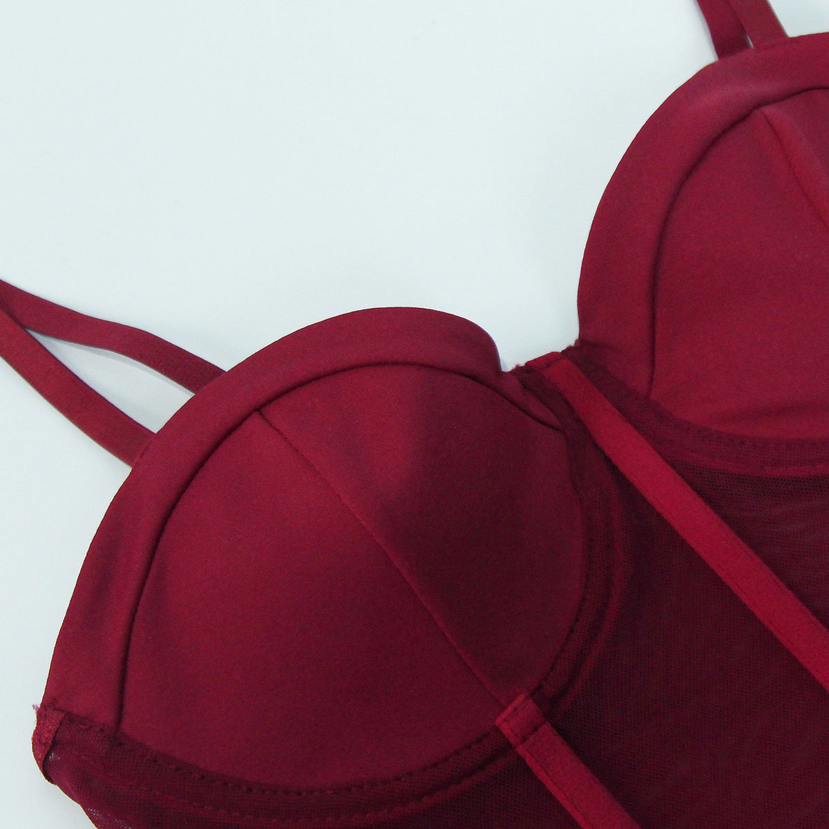 Sexy Patchwork Straps See-Through Underwire Herringbone Bodycon Dress 19