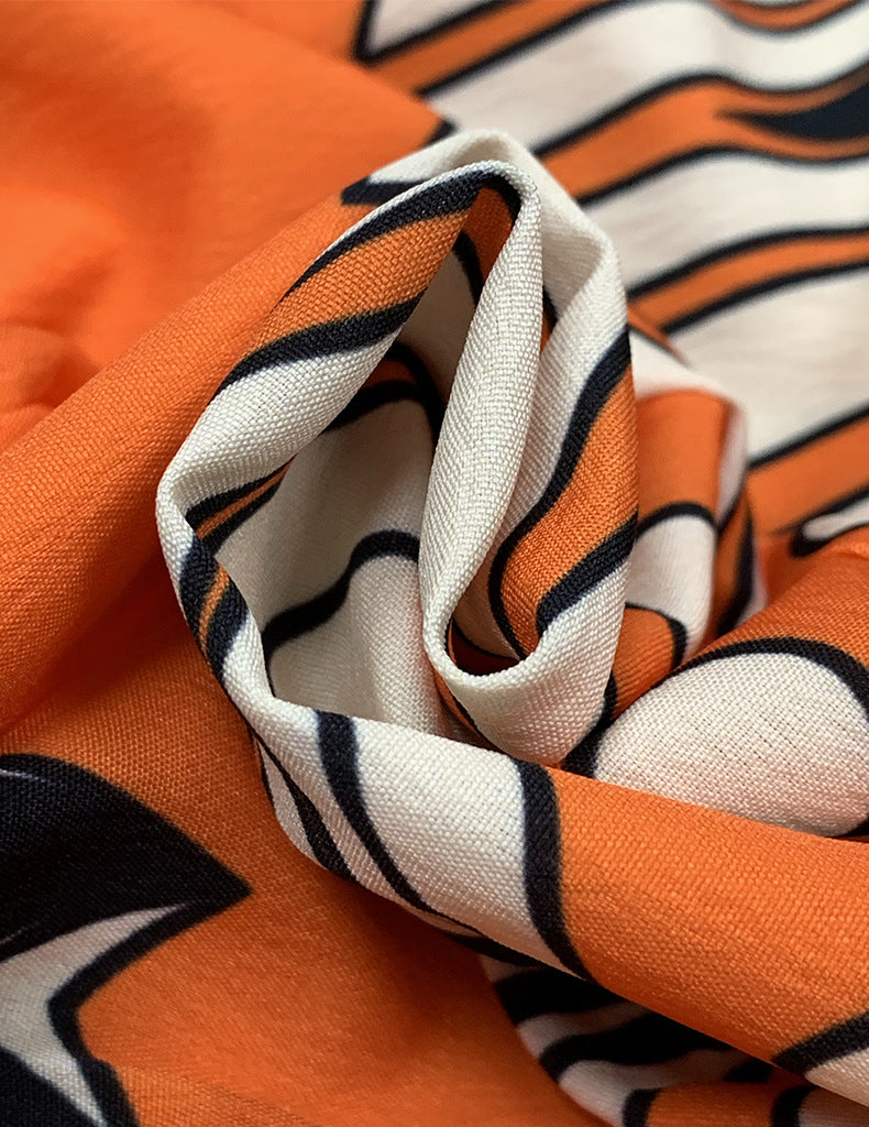 Spring Women's Fashionable Printed Shirt Straight Pants Two-Piece Set 8