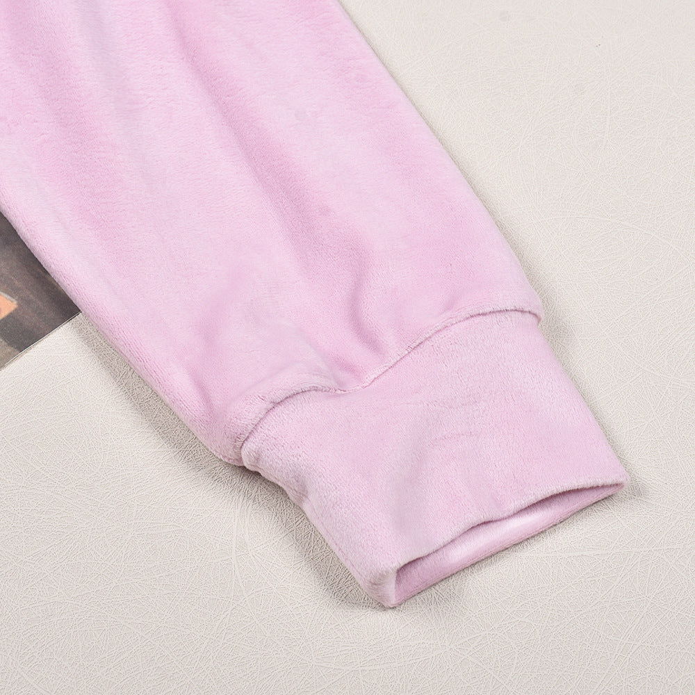 Women autumn and winter long-sleeved hooded Hoodies fleece and Skirt two-piece set 17