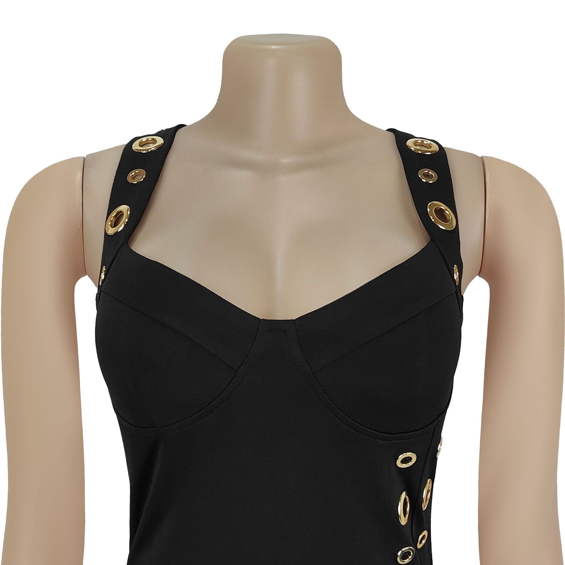 Women's Chic Off-Shoulder Slim Waist Button-Front Jumpsuit 8