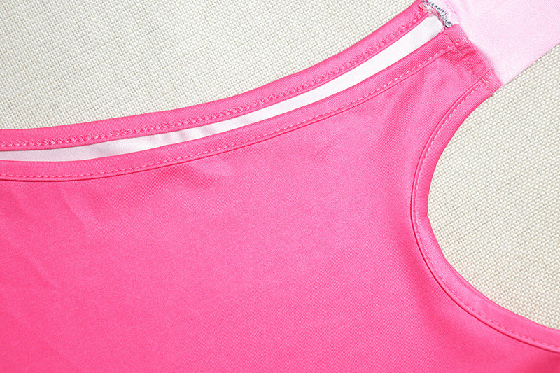 Women Colorblock Lace Off Shoulder Slash Shoulder Dress 12