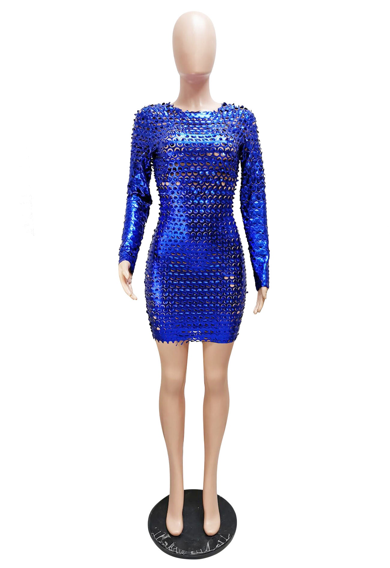 Spring hollow bright color fashion sexy Bodycon nightclub dress for women 8