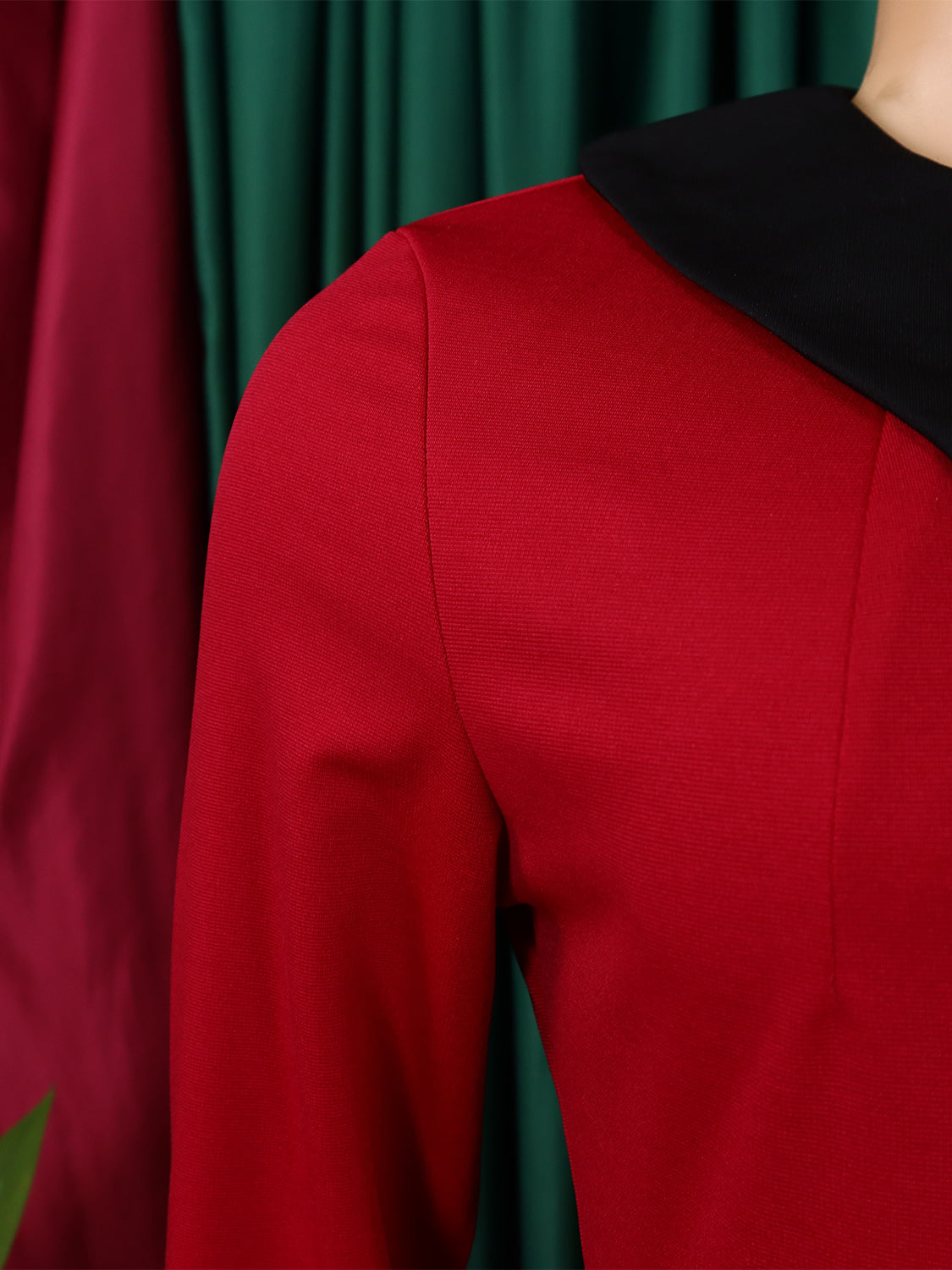 African Women Solid Long Sleeve Turndown Collar Elegant Dress 25