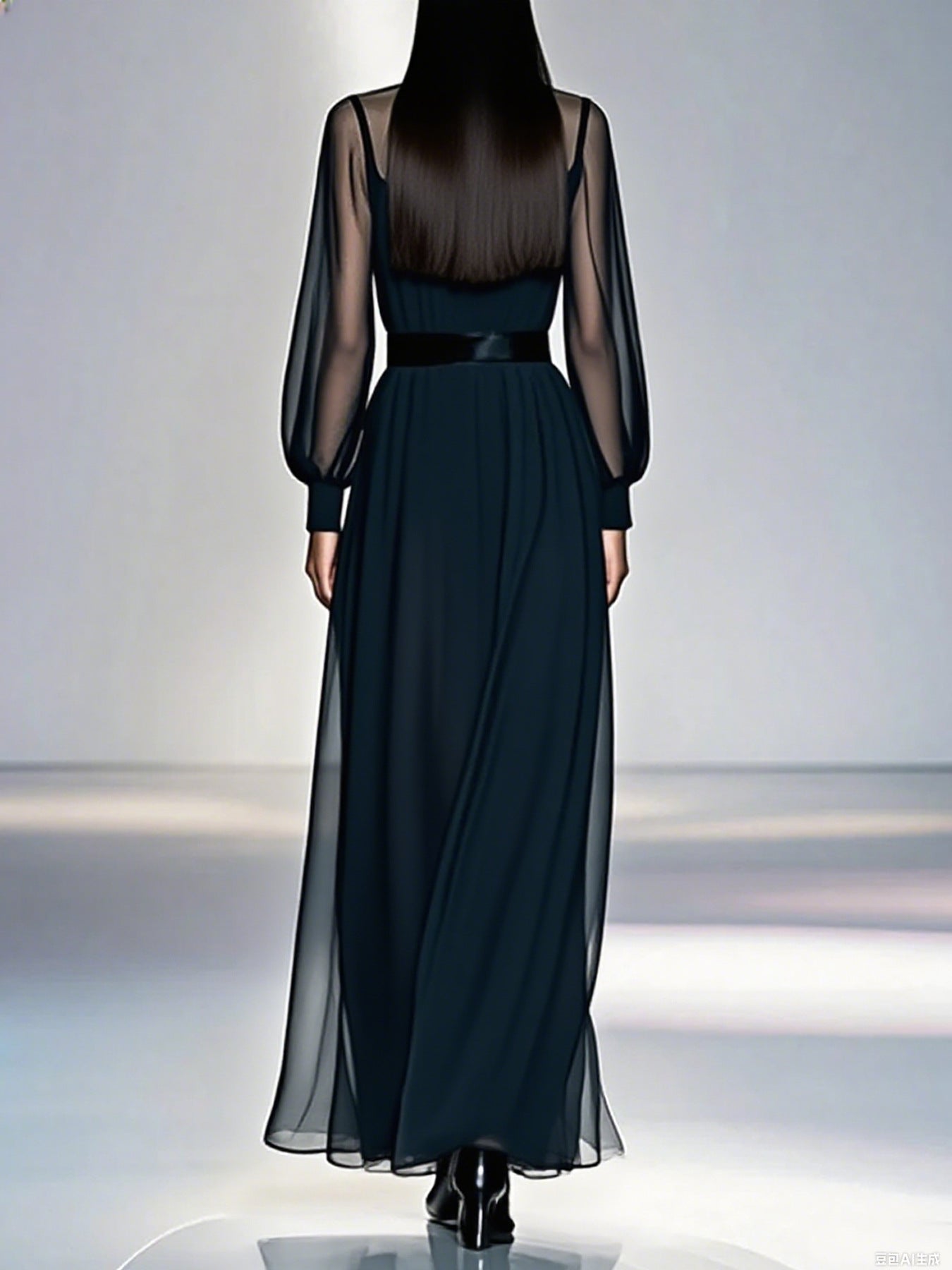 Women Fall/Winter French-Style Black Dress 6