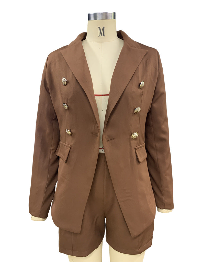 Ladies Fashion Chic Shorts Suit Two-Piece Set 12