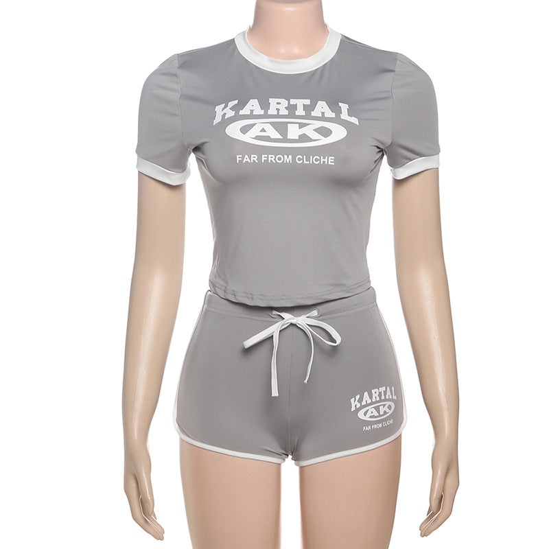 Women Style printed Crop Top and shorts two-piece set 20