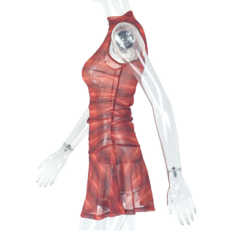 Fashion Women's Plaid Print Dress 7