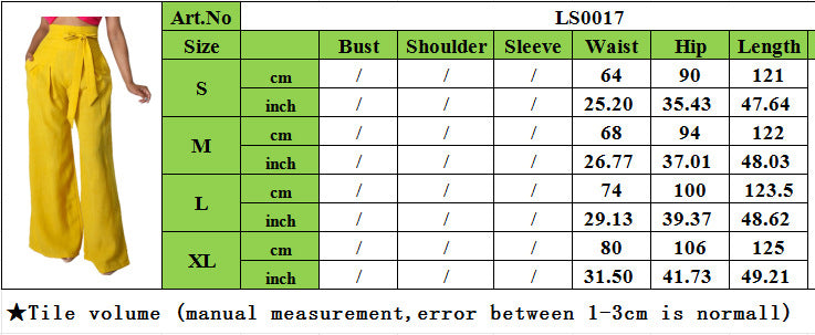 Women Spring  High Waisted Casual Wide Leg Pants 11