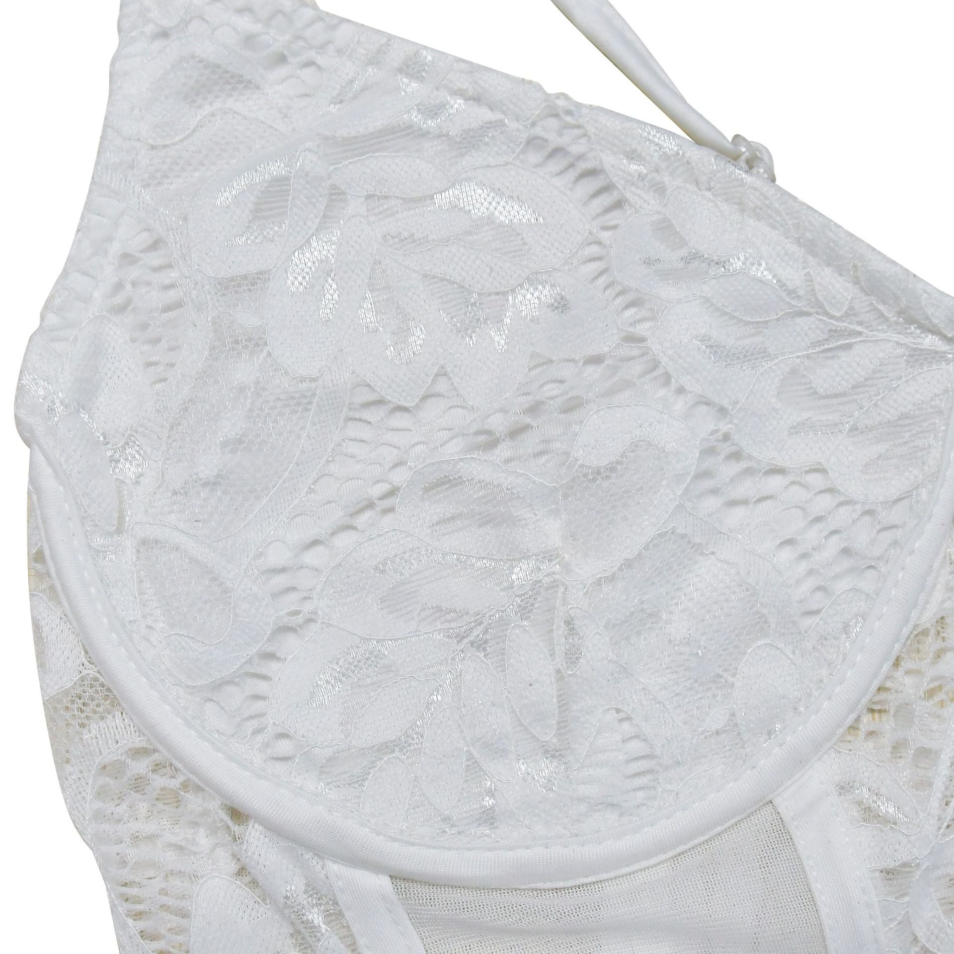 Women Solid Sexy Lace Sleeveless Top and Shorts Two-piece Set 28