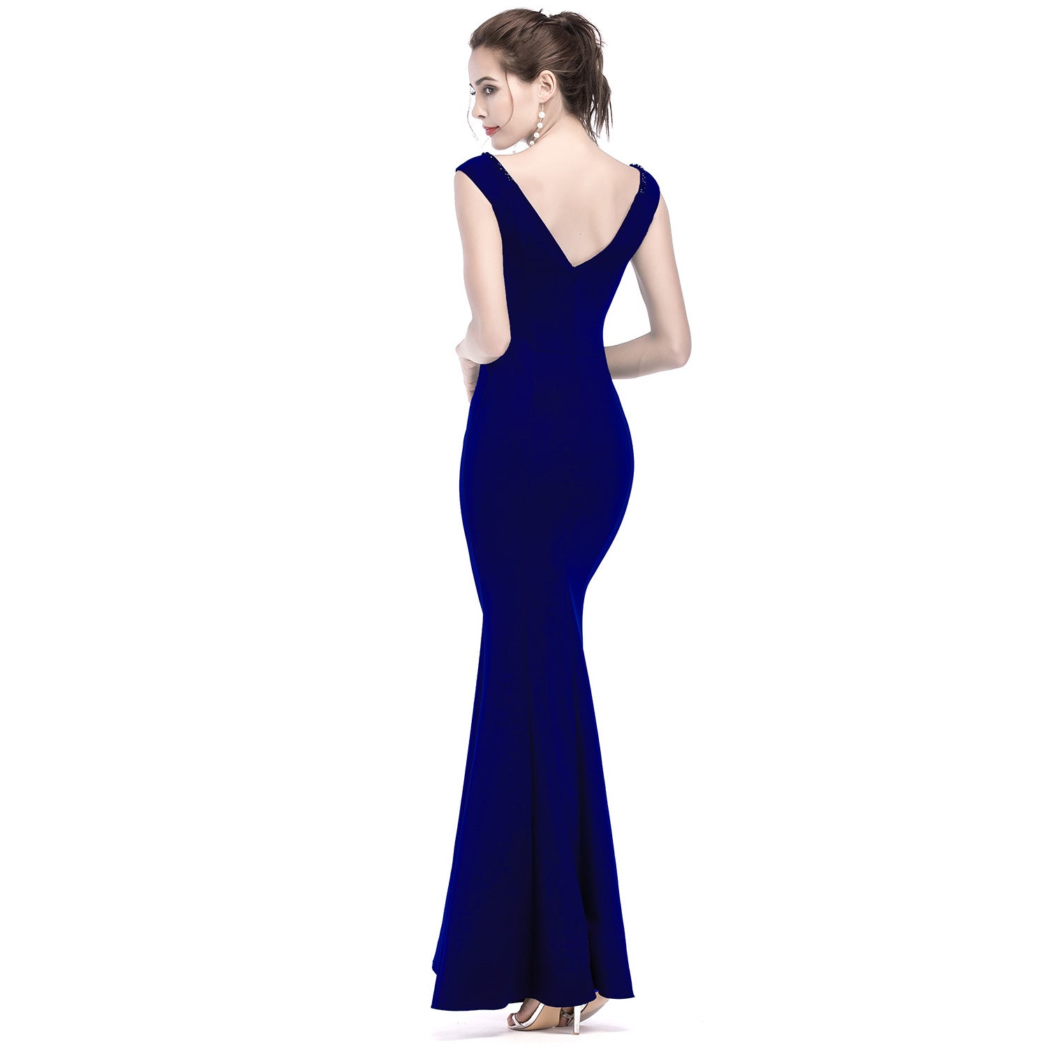 Women Elegant V Neck Slim Formal Party Maxi Mermaid Evening Dress 39