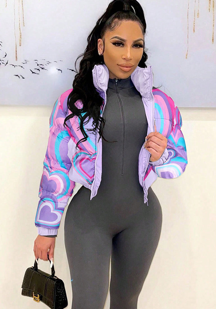 Women Casual Print Padded Jacket