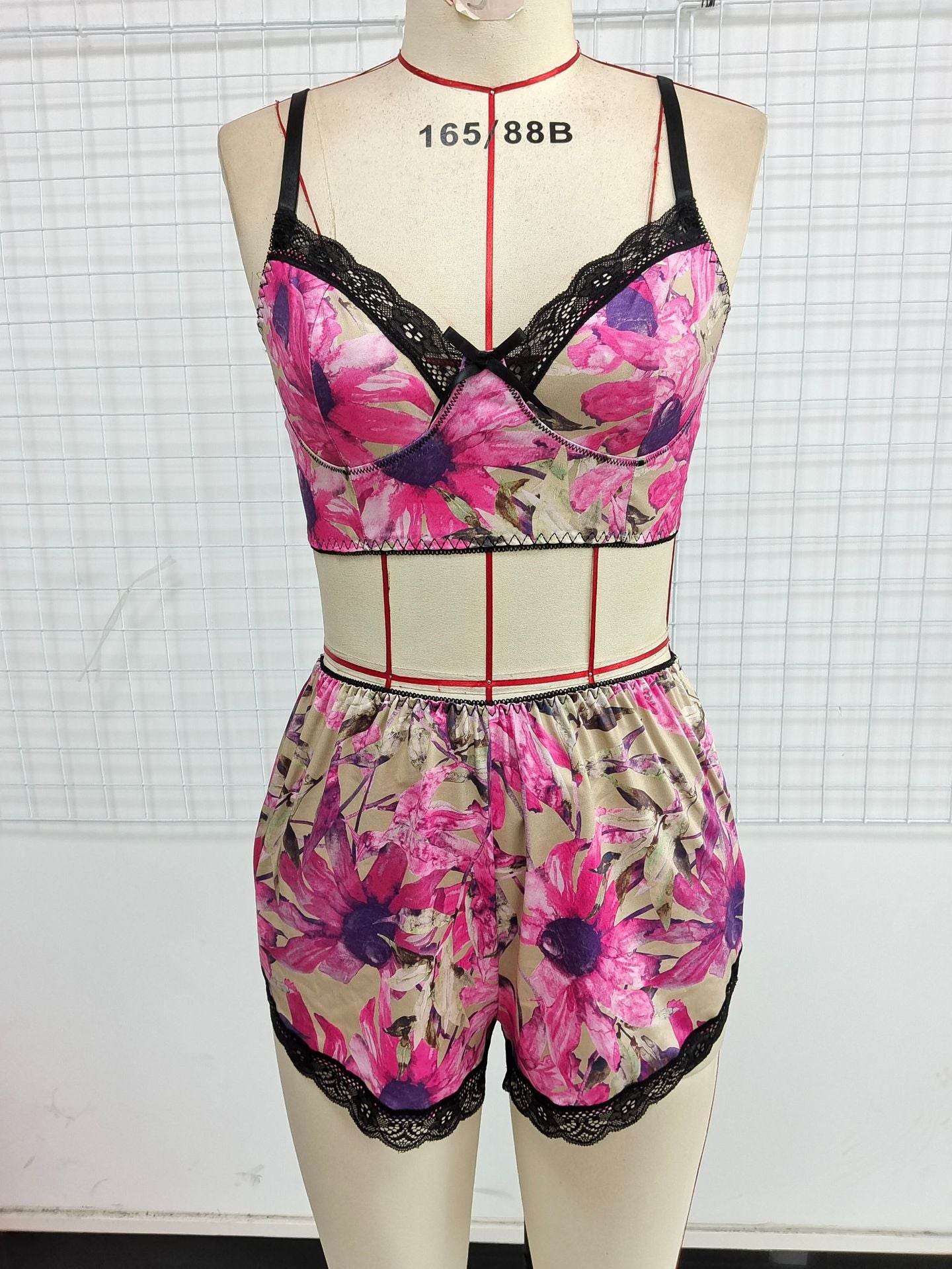 Women'ssexy Lace Straps Pajamas Two-Piece Set Sexy Underwear For Women 8