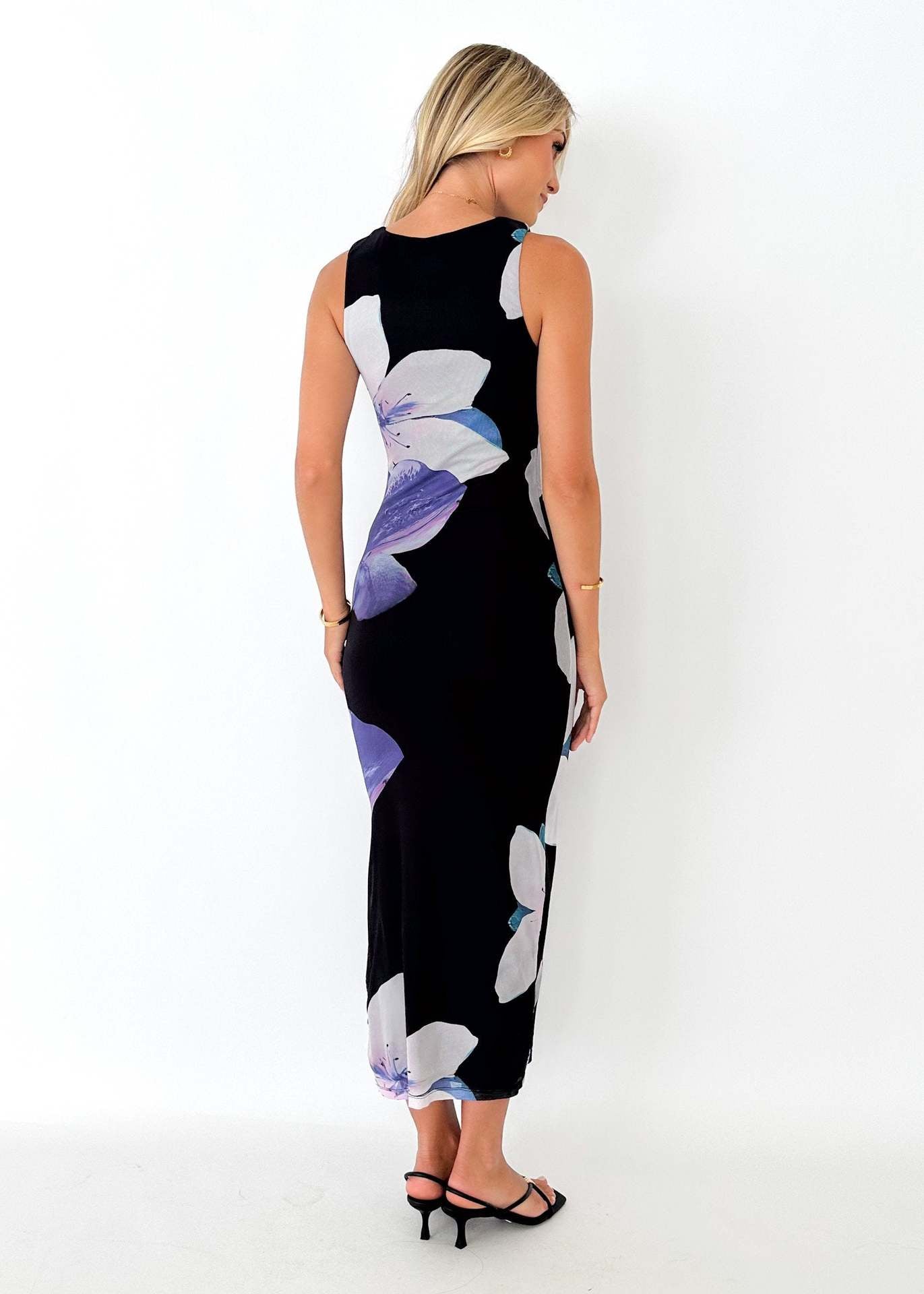 Women's Spring Summer Chic Sexy Printed Sleeveless Slim Waist Slim Long Dress 33