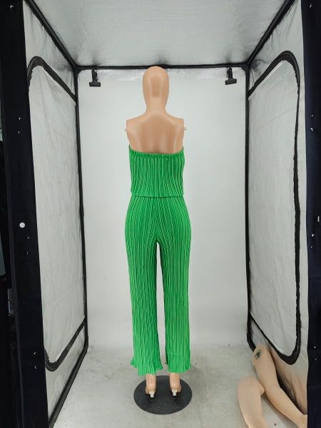 Women Strapless Top and trousers Two Piece Set 16